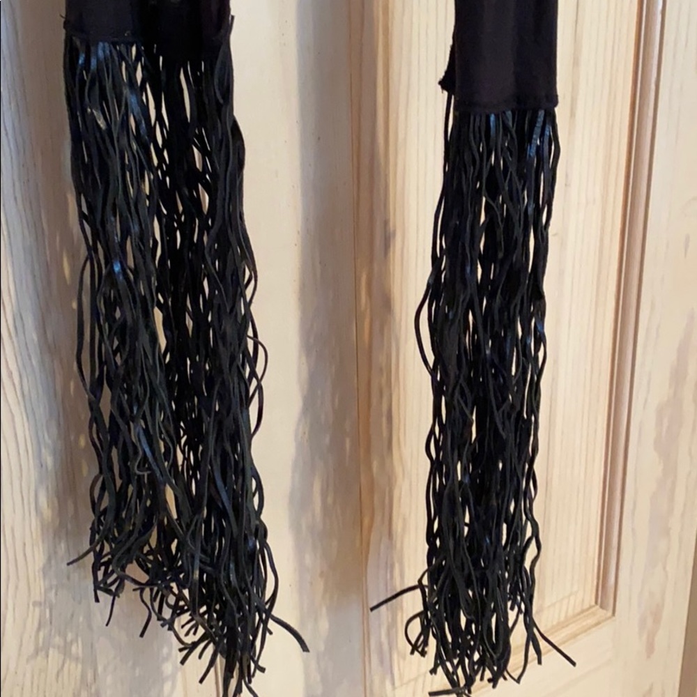 Fringe Black Scarf - Picture 2 of 3